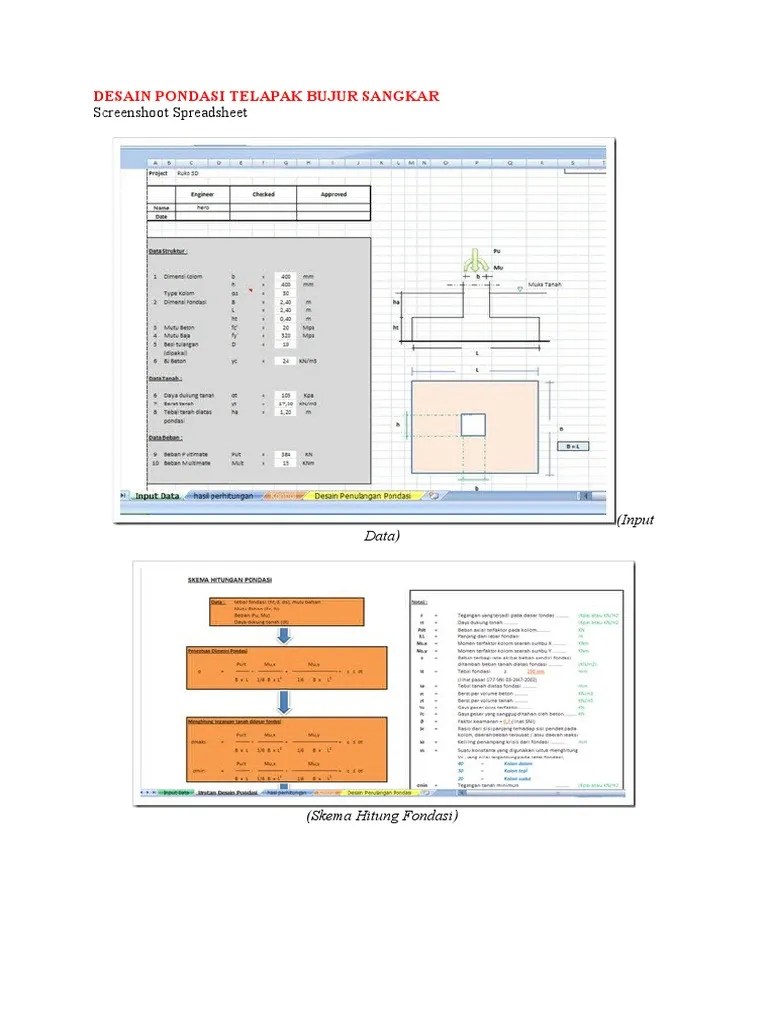 Desain Pondasi Telapak Bujur Sangkar | PDF