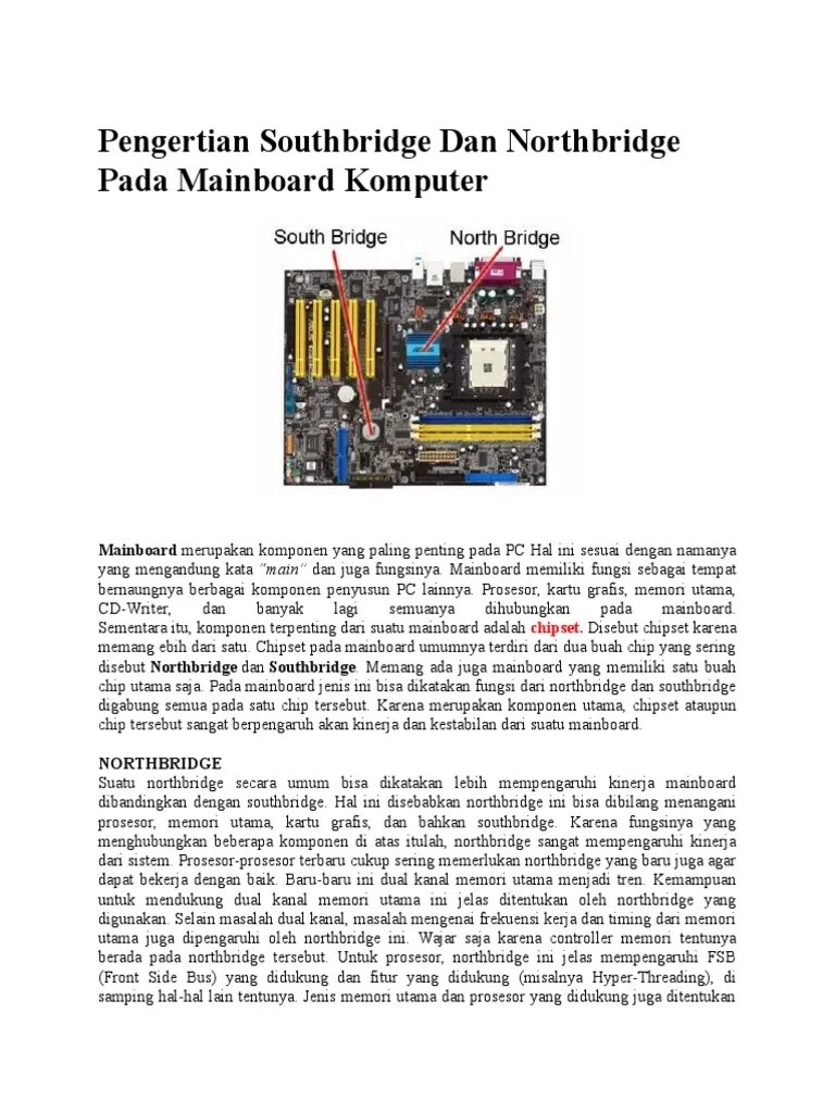 Pengertian Southbridge Dan Northbridge Pada Mainboard Komputer | PDF