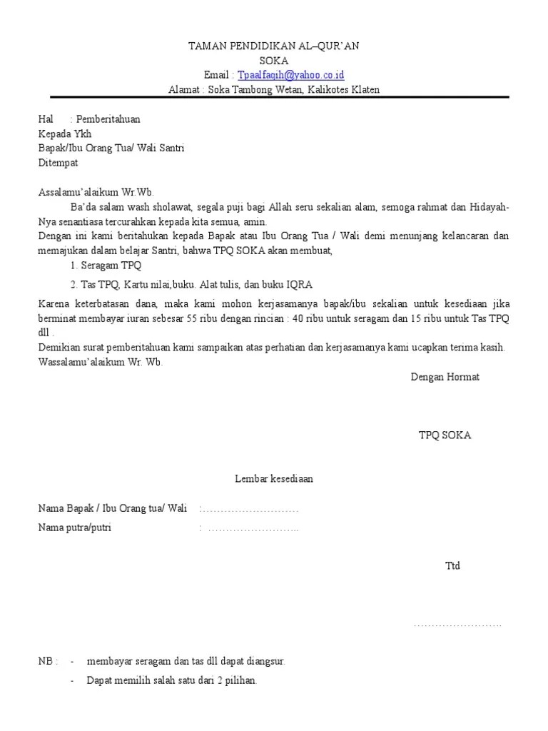 Taman Pendidikan TPQ Buat Seragam | PDF