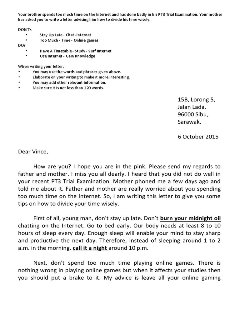 Informal Letter PT3