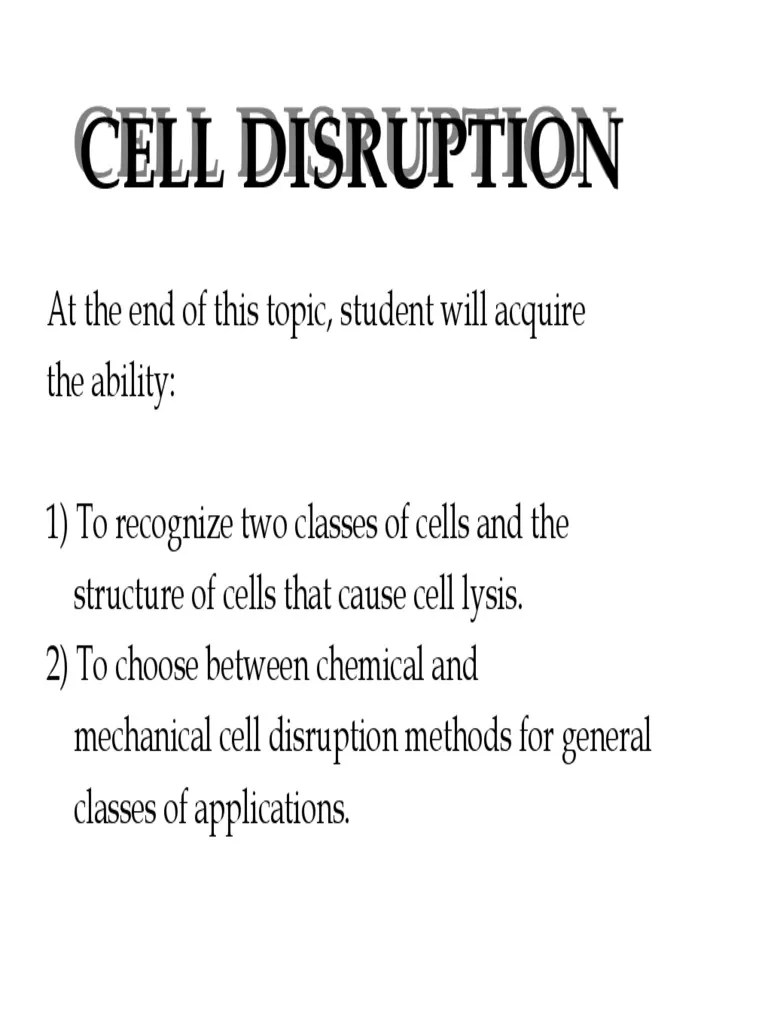 3.cell Disruption PDF Cell Wall Cell (Biology)