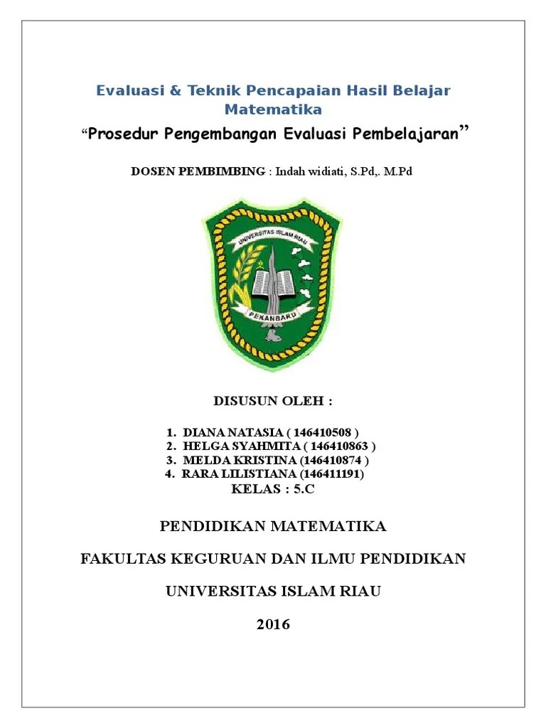 Prosedur Pengembangan Evaluasi Pembelajaran