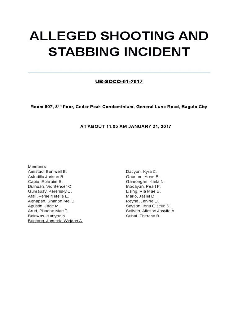 ALLEGEDSHOOTINGANDSTABBINGINCIDENT (1).docx Crime Scene