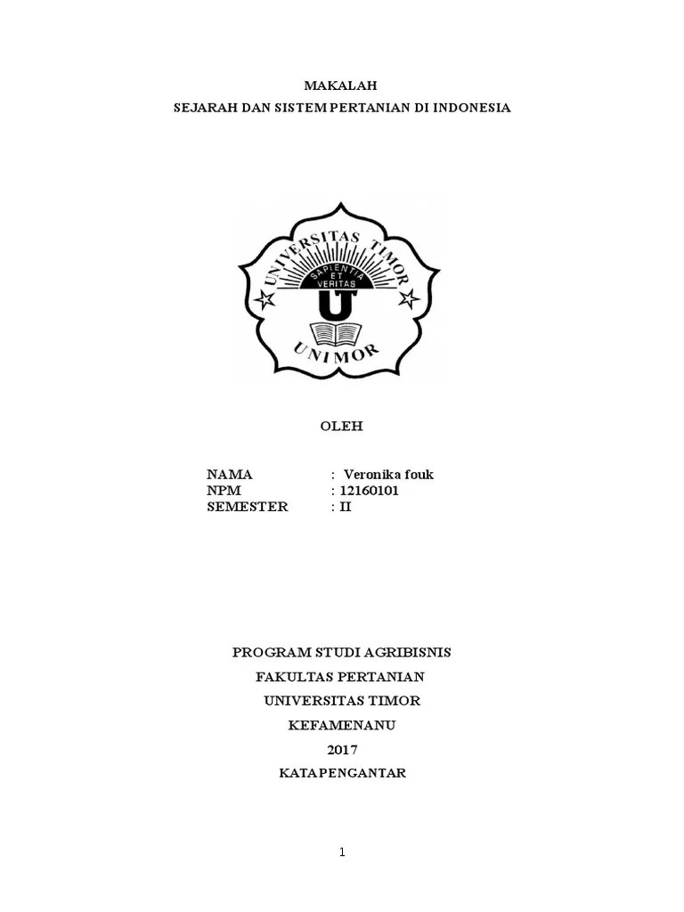 Makalah Sistem Pertanian Di Indonesia PDF
