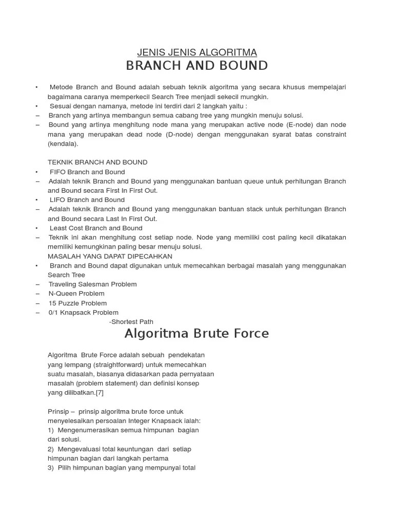 25++ Contoh Soal Algoritma Branch And Bound - Kumpulan Contoh Soal