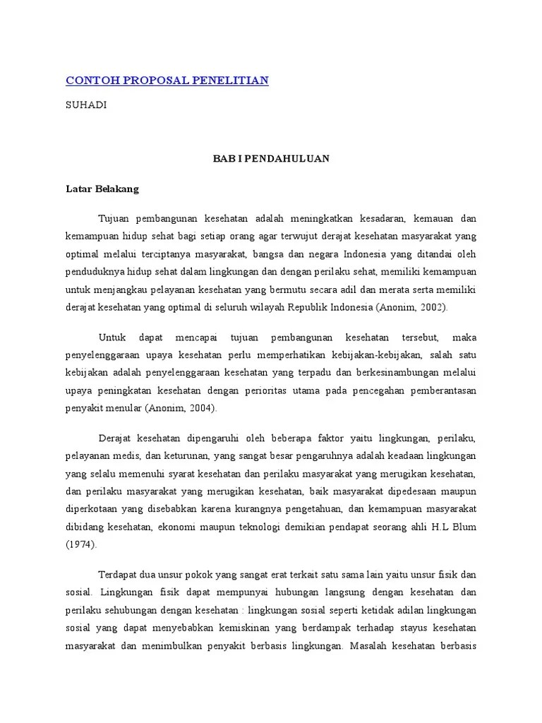 Contoh Latar Belakang Proposal Penelitian Kesehatan Berbagi Contoh