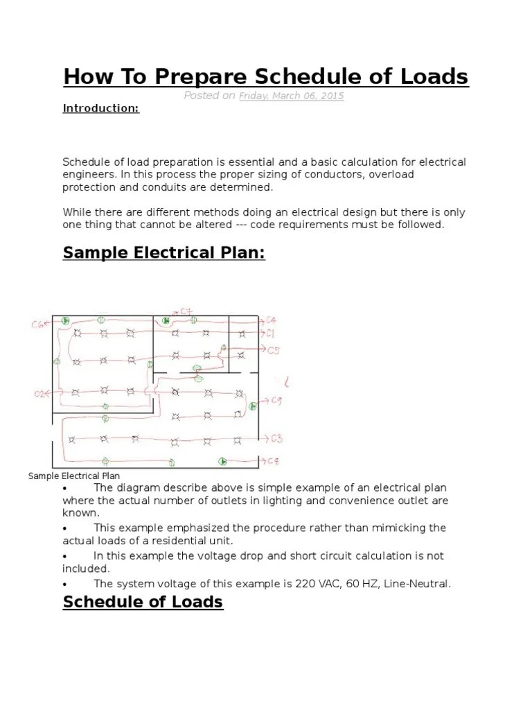 How To Prepare Schedule of Loads PDF Force Electrical Engineering