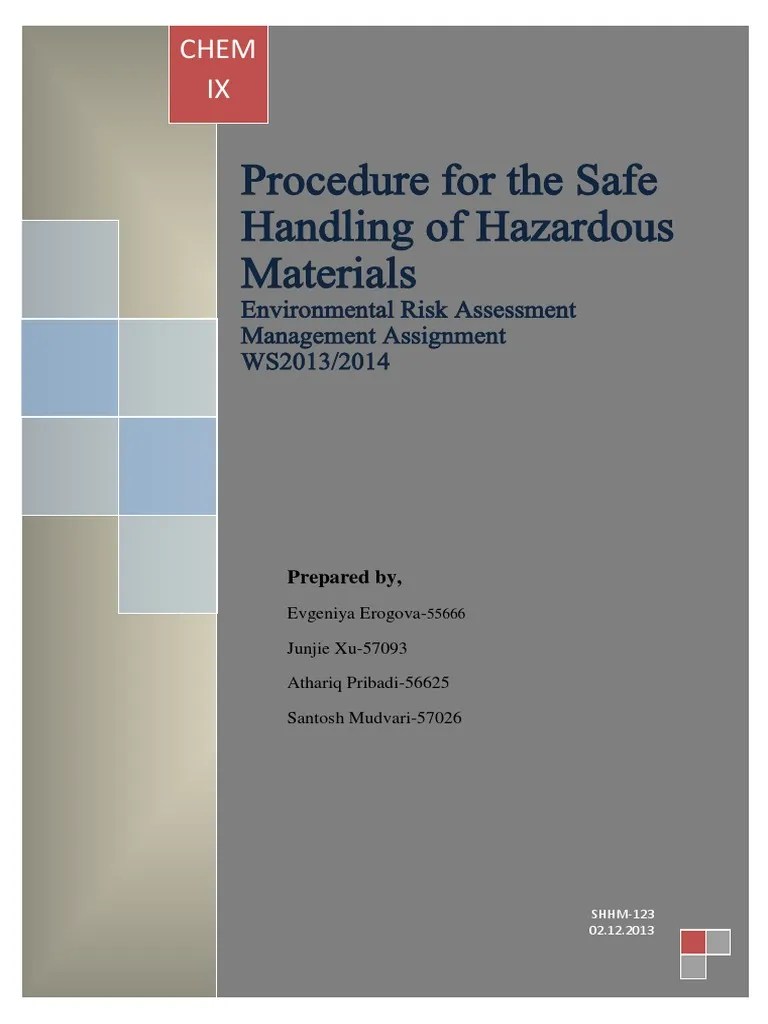 Safe Handling Hazardous Materials Procedures in Industrial Dangerous