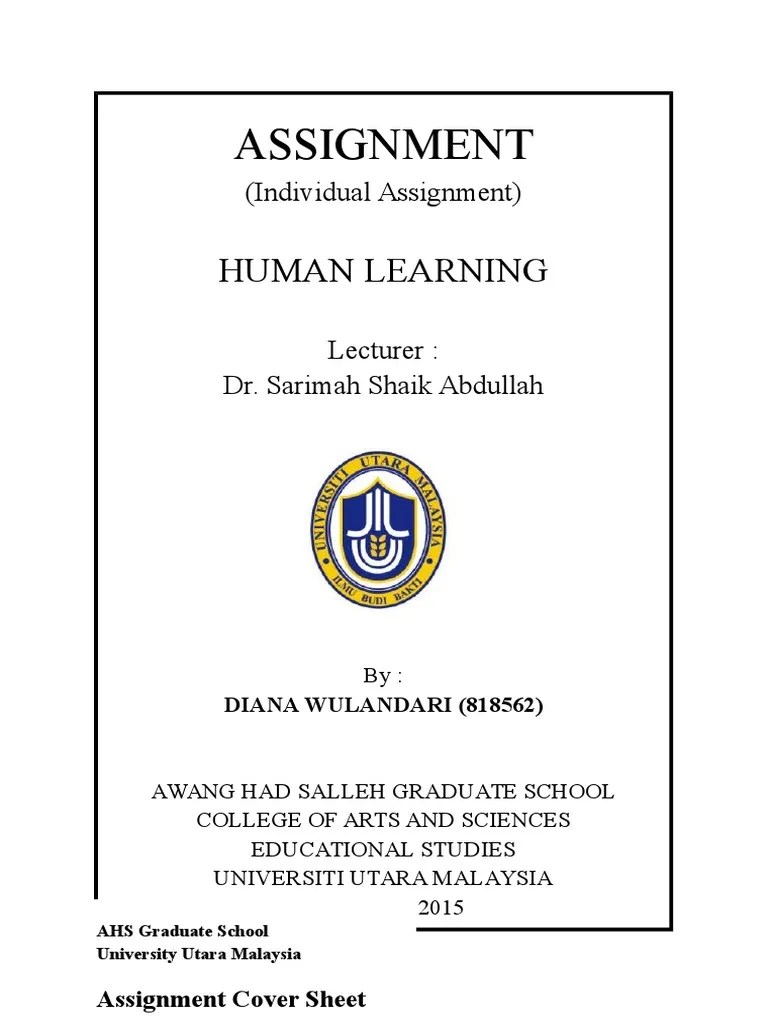 Uum Assignment Cover Page PreciousnCox