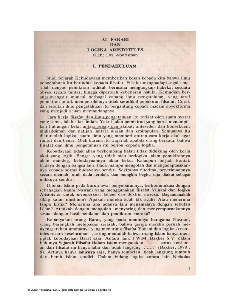 01. Aburisman Al Farabi Dan Logika Aristoteles