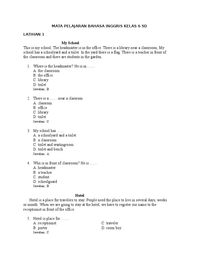 Soal Bahasa Inggris Sd Tentang Musim - Revisi Id
