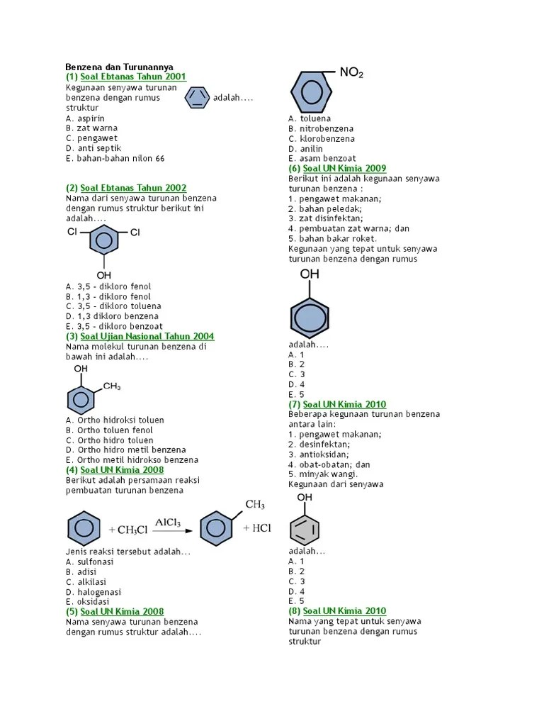 Soal Benzena Dan Turunannya