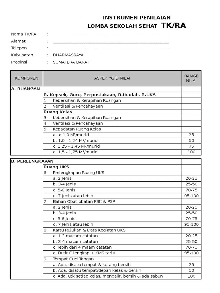 Format Penilaian Lss TKSD