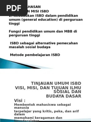 Visi, Misi ISBD | PDF