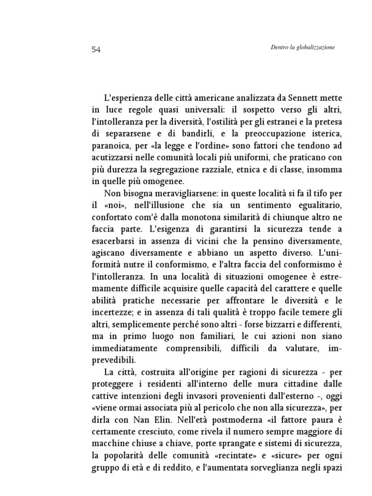 Bauman Dentro La Globalizzazione