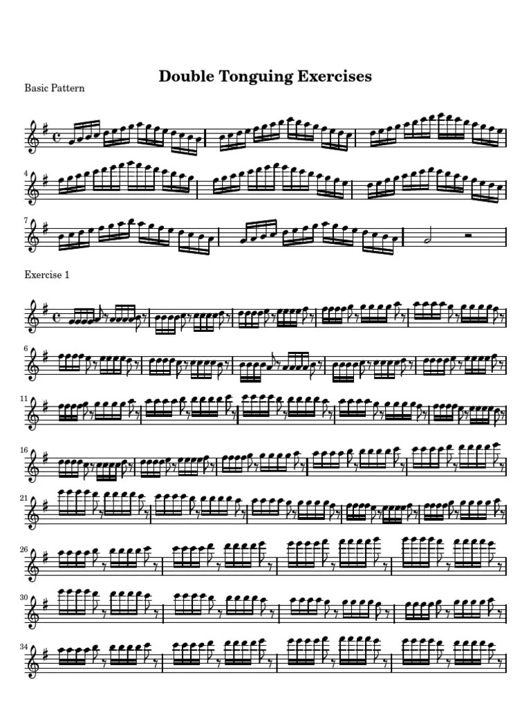 Double Tonguing Exercises Basic Pattern PDF