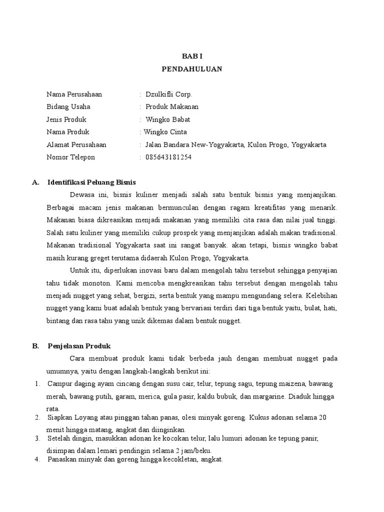 Contoh Proposal Business Plan