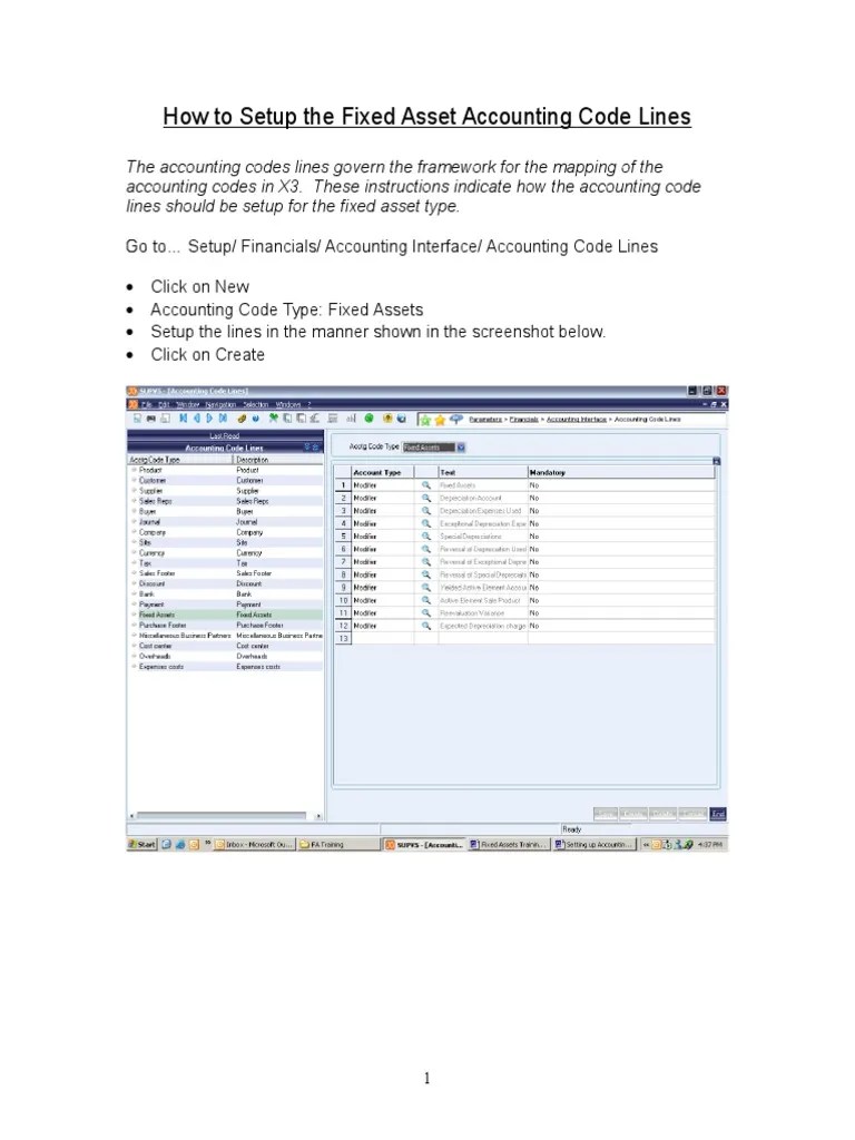 Sage X3 User Guide Setting Up Accounting Code Lines PDF