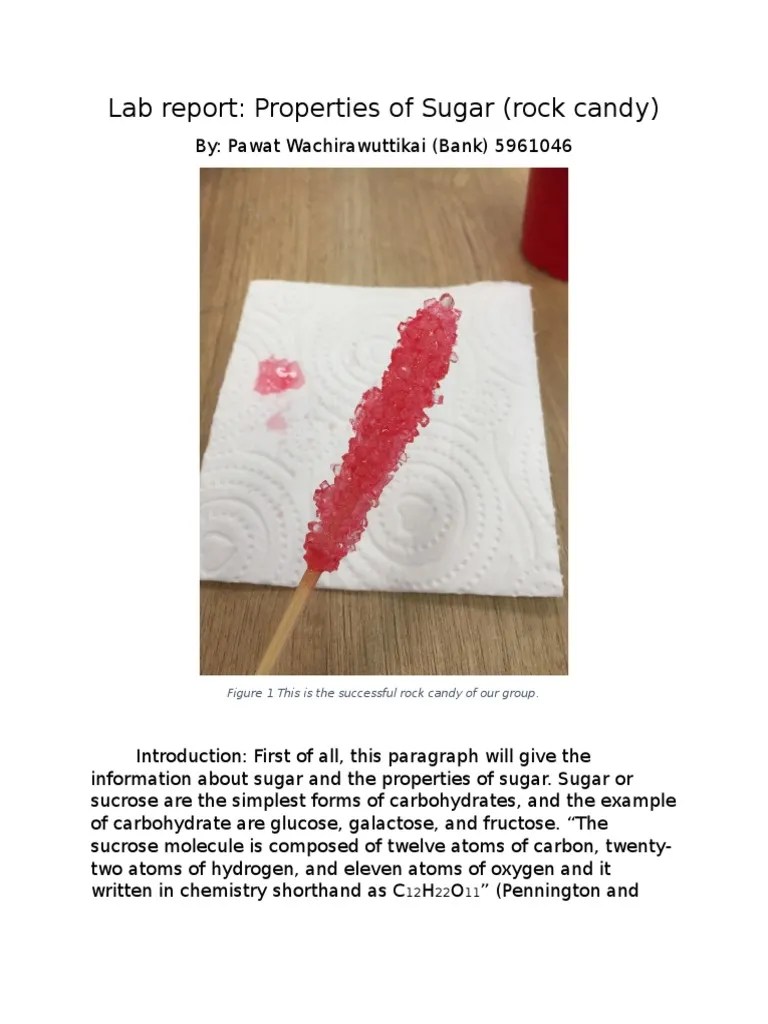 lab report properties of sugar Solution Carbohydrates