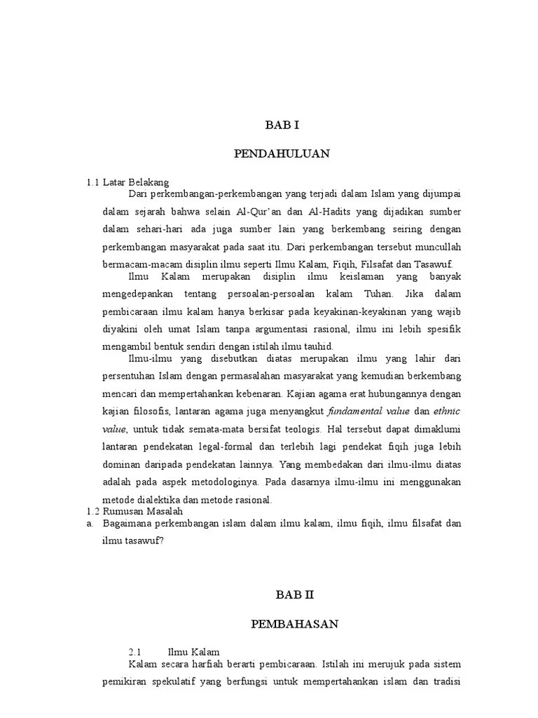 Makalah Pemikiran Dan Peradaban Islam