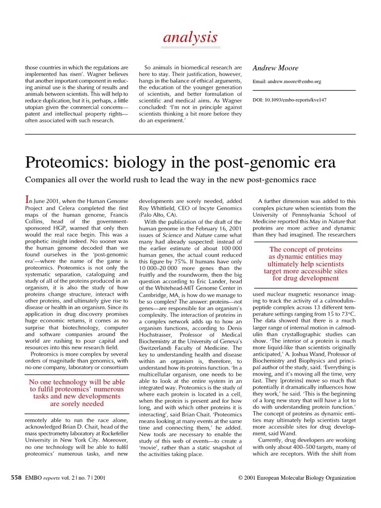 11ProteomicsBiology in the Postgenomic Era Proteomics Bioinformatics