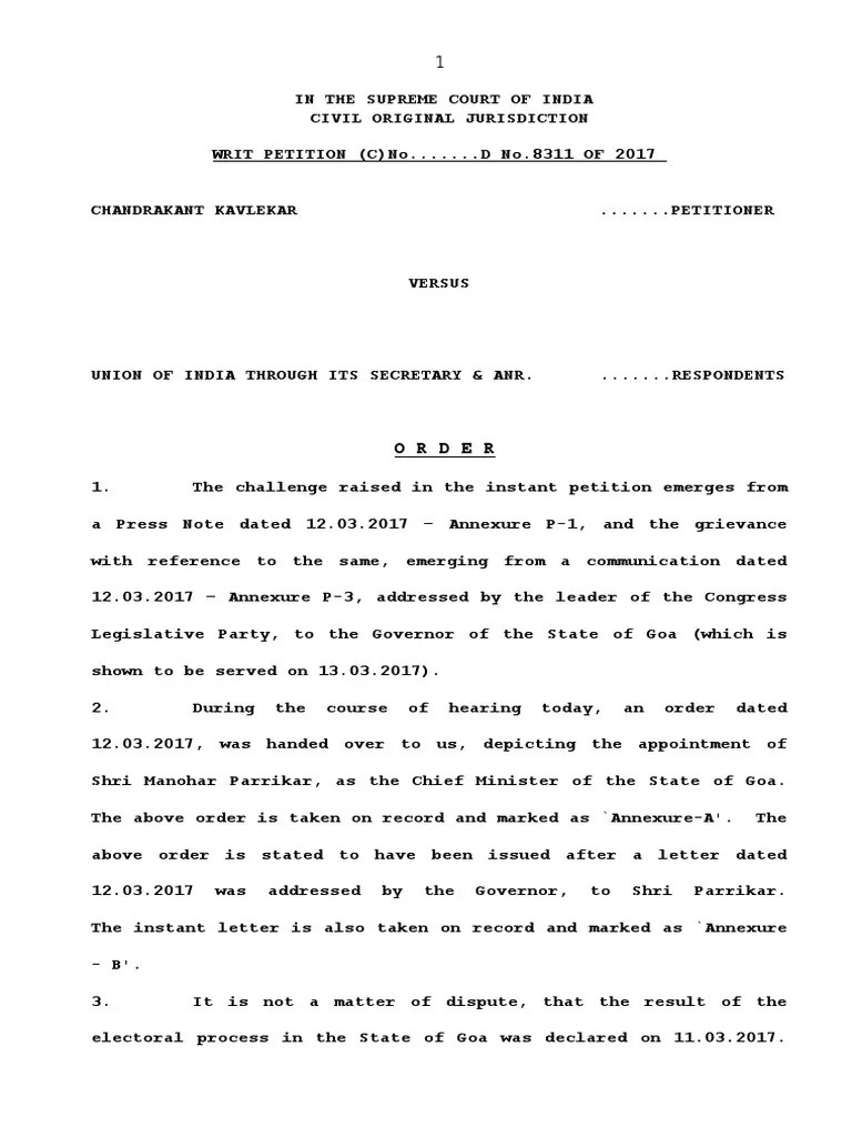 Supreme Court order Separation Of Powers Government