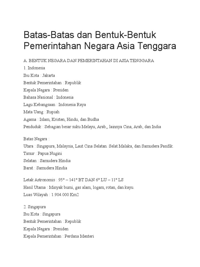 Batas Batas Negara Asia Tenggara – Goreng