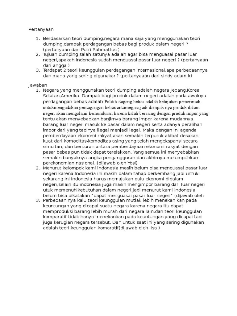 Pertanyaan Presentasi | PDF