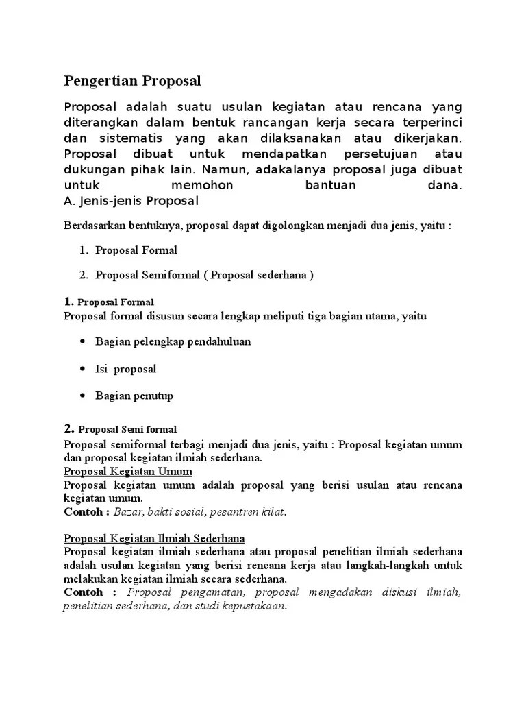 Pengertian Proposal | PDF
