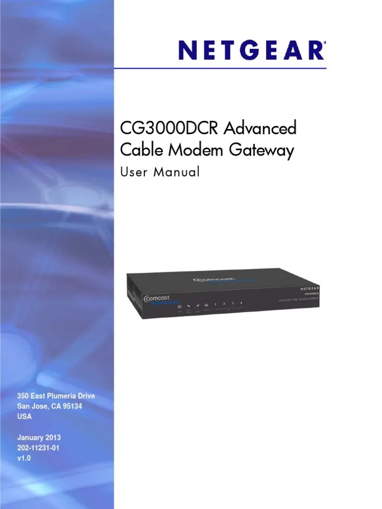 Netgear CG3000DCR User Manual (Comcast) | PDF | Virtual Private Network