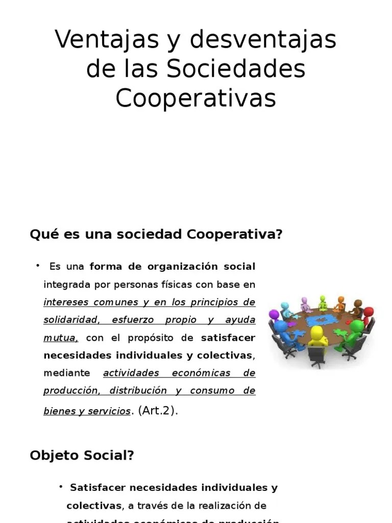 Ventajas y Desventajas de Las Sociedades Cooperativas Cooperativa