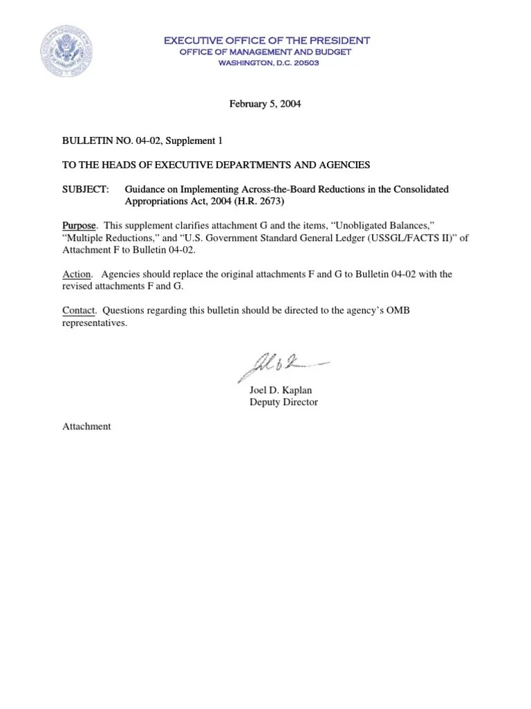 Executive Office Of The President Executive Office Of The President