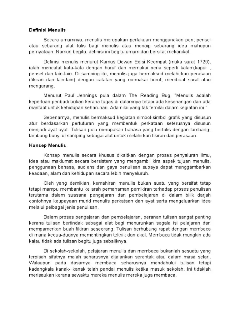 Definisi Menulis | PDF