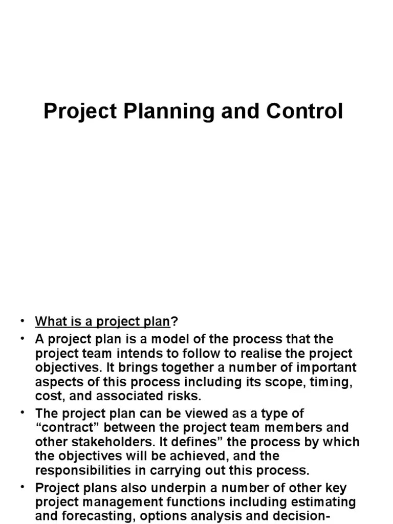Project Planning and Control PDF Leadership Business