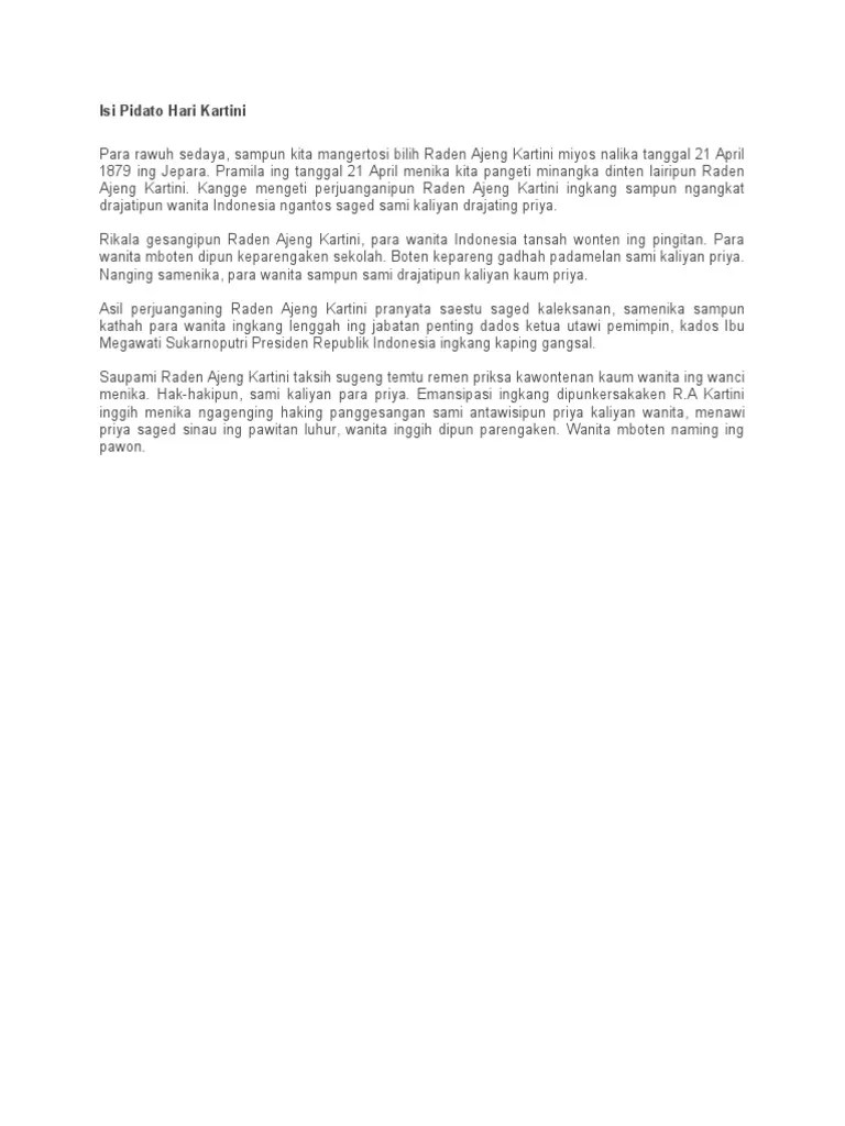 Naskah Pidato Hari Kartini 2021