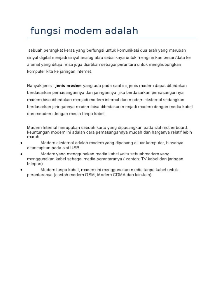 Fungsi Modem