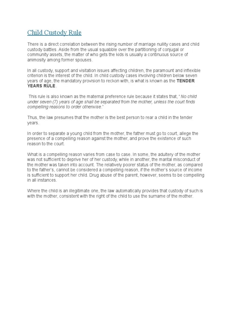 Best Interest of The Child PDF Child Custody Best Interests