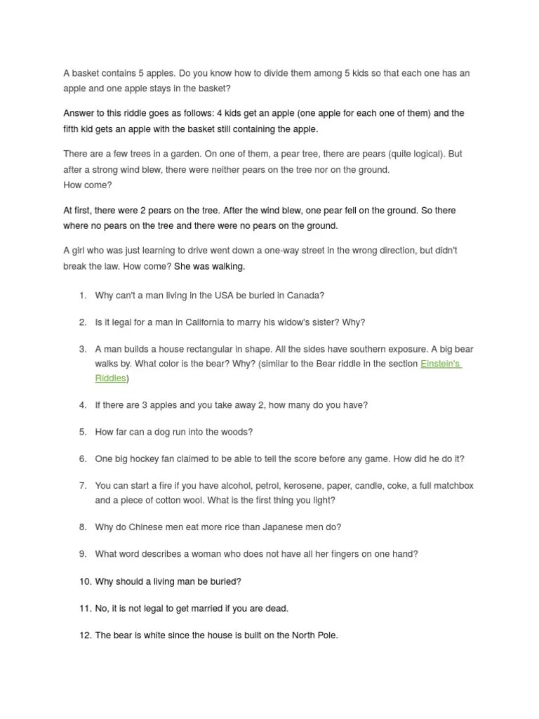 A Basket Contains 5 Apples PDF Leisure