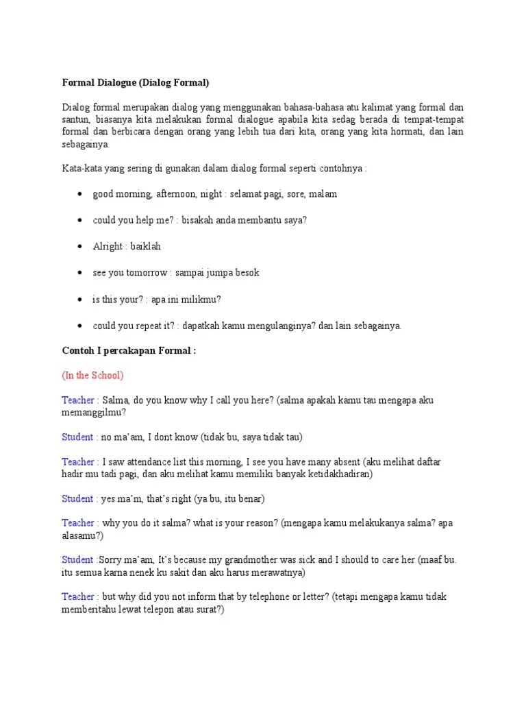 Formal Dialogue | PDF