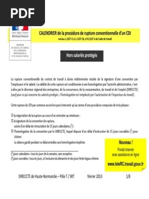 Calendrier Rupture Conventionnelle | Pdf | Travail | Business