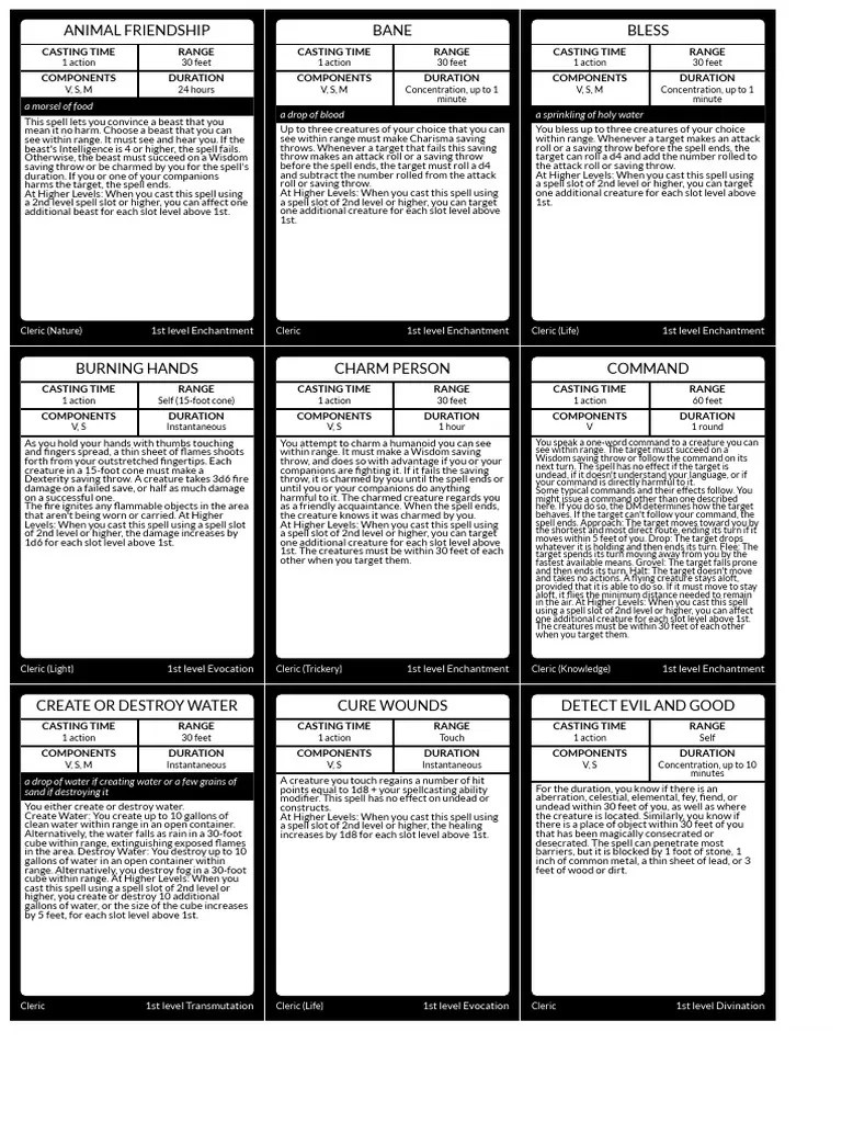 D&D Next Spellbook Card Generator Magic (Paranormal)