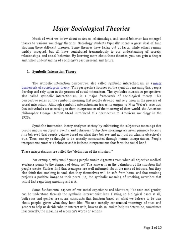 Major Sociological Theories Deviance (Sociology) Game Theory