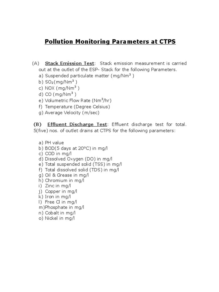 Environmental Monitoring Parameters PDF