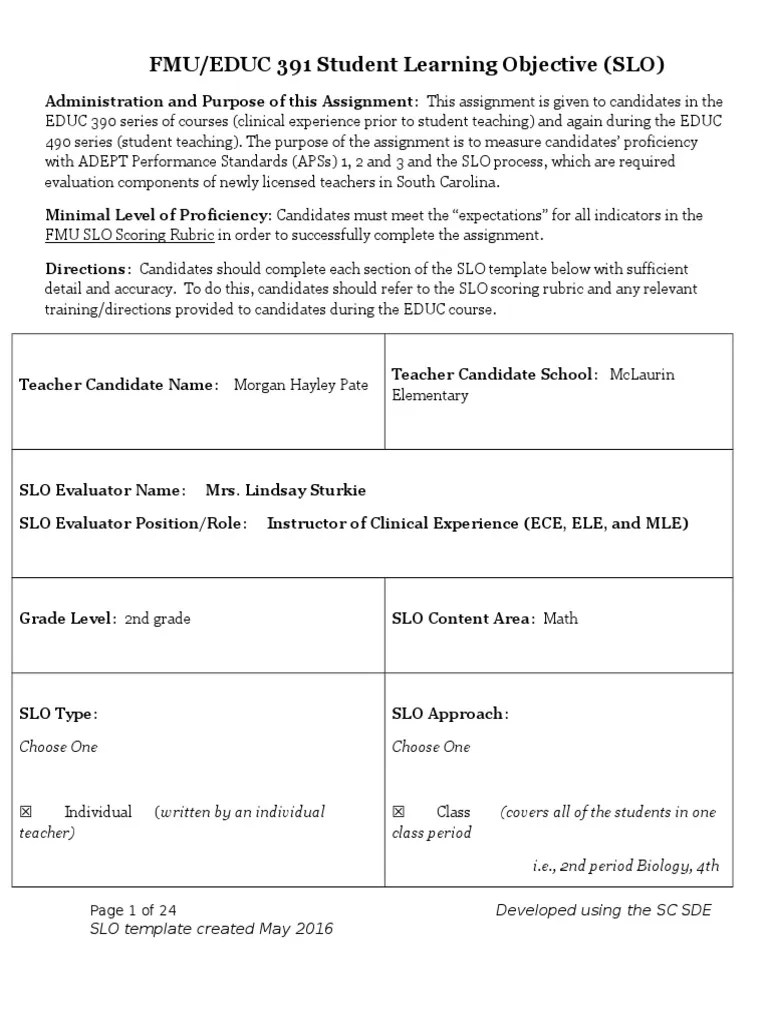 sample slo 1 Differentiated Instruction Educational Assessment