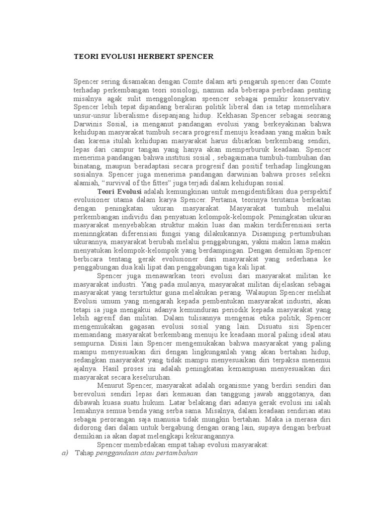 Teori Evolusi Sosiologi PDF