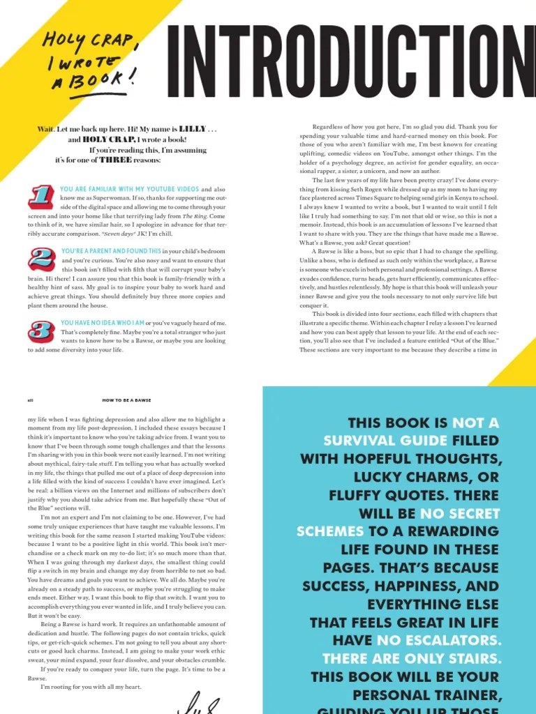 How To Be A Bawse by Lilly Singh Introduction PDF