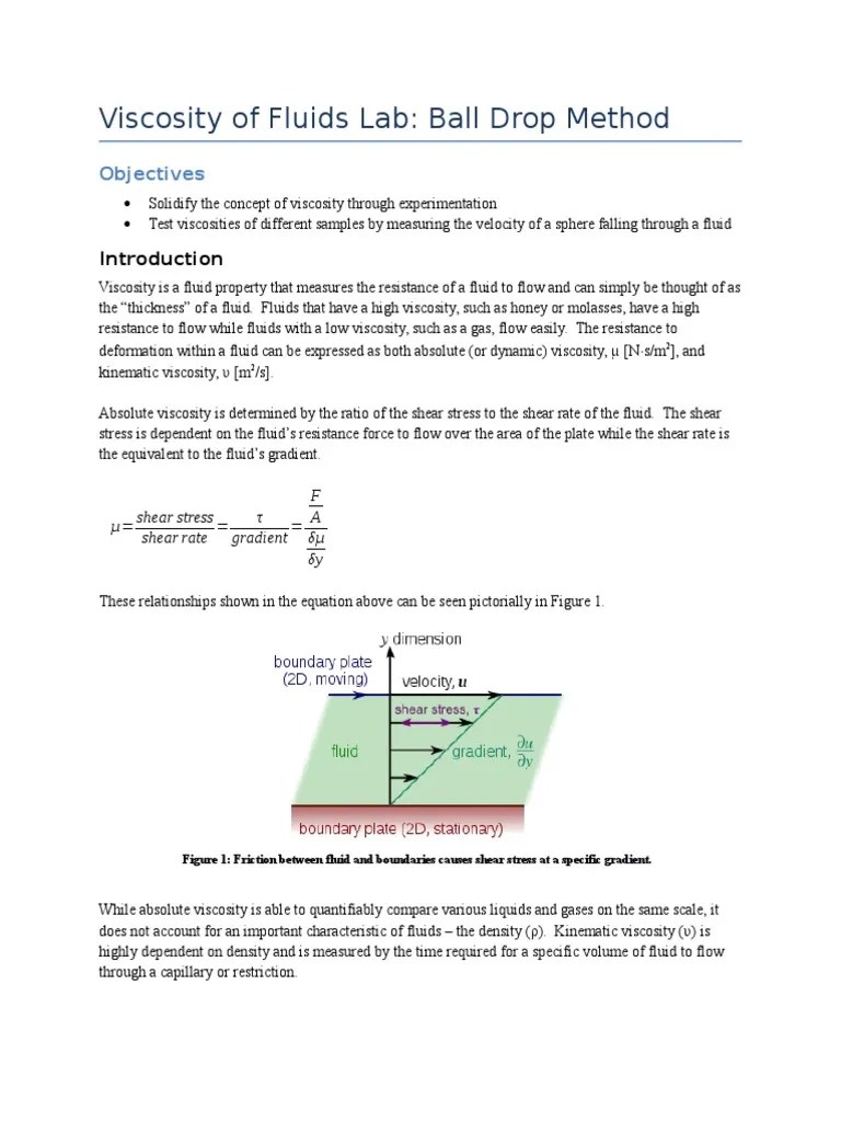 Viscosity of Fluids Lab (Ball Drop Method) Fluid Dynamics Viscosity