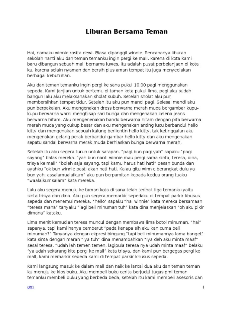 Contoh Cerpen Liburan | PDF