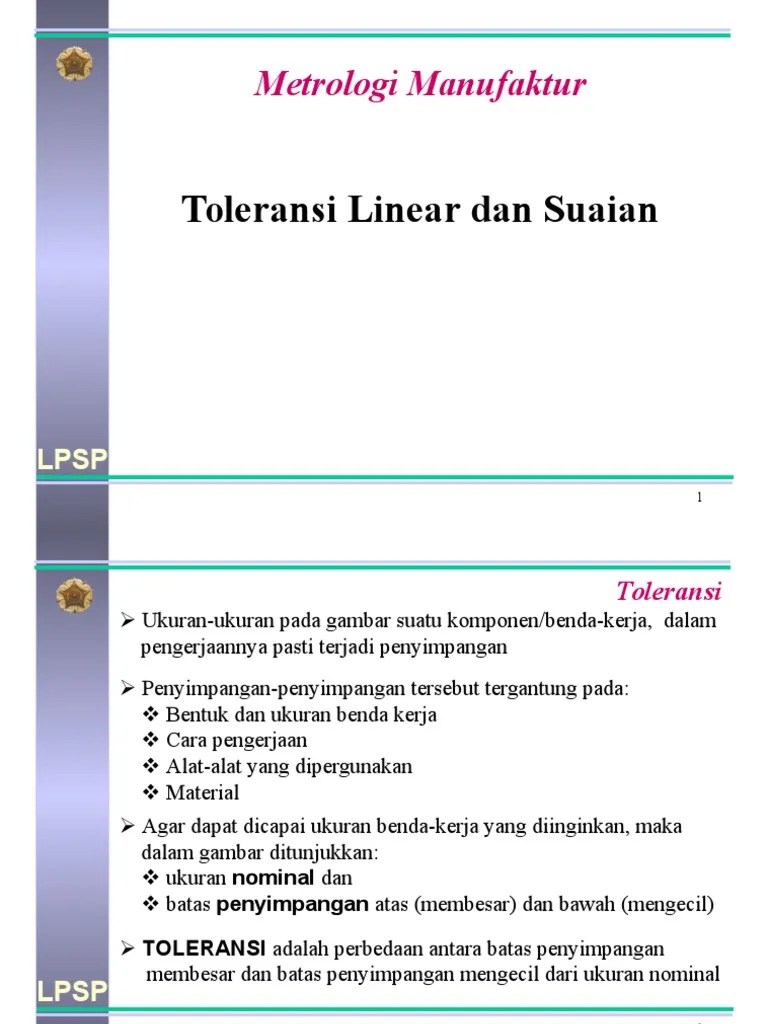 Kuliah Metrologi Manufaktur 04