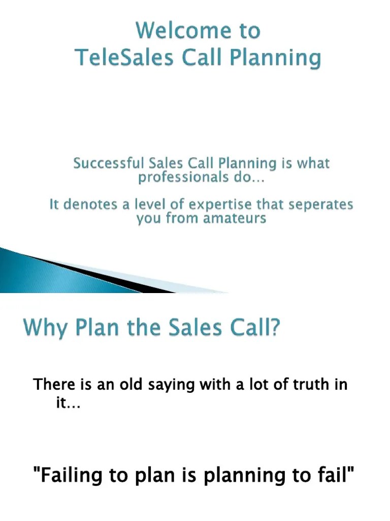 Sales Call Planning PDF PDF